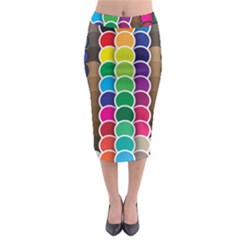 Circle Round Yellow Green Blue Purple Brown Orange Pink Midi Pencil Skirt by Mariart