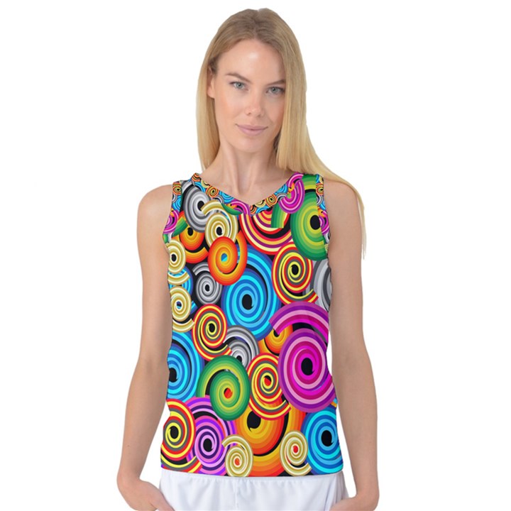 Circle Round Hole Rainbow Women s Basketball Tank Top