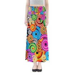 Circle Round Hole Rainbow Maxi Skirts