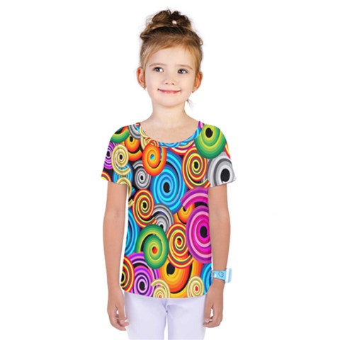 Circle Round Hole Rainbow Kids  One Piece Tee by Mariart