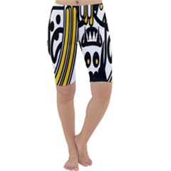 Easter Monster Sinister Happy Magic Rock Mask Face Polka Yellow Cropped Leggings 