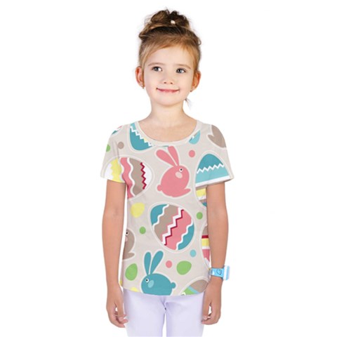 Easter Rabbit Bunny Rainbow Kids  One Piece Tee by Mariart