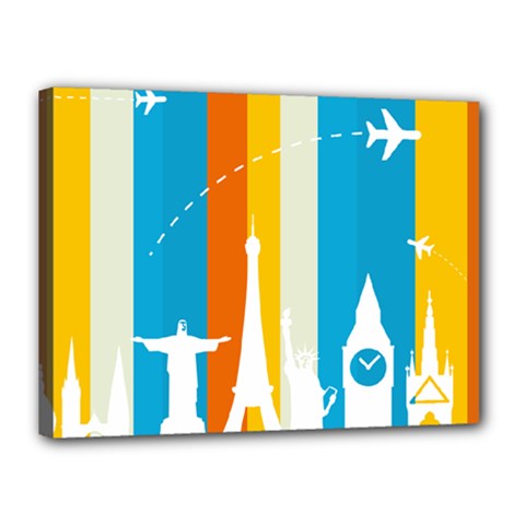 Eiffel Tower Monument Statue Of Liberty Canvas 16  X 12  by Mariart