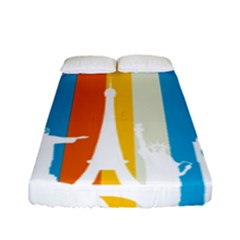 Eiffel Tower Monument Statue Of Liberty Fitted Sheet (full/ Double Size) by Mariart