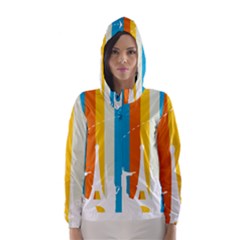 Eiffel Tower Monument Statue Of Liberty Hooded Wind Breaker (women)