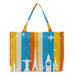 Eiffel Tower Monument Statue Of Liberty Medium Tote Bag by Mariart