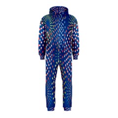 Fireworks Party Blue Fire Happy Hooded Jumpsuit (kids) by Mariart
