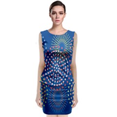 Fireworks Party Blue Fire Happy Classic Sleeveless Midi Dress by Mariart