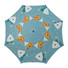 Fish Cute Swim Blue Sea Golf Umbrellas
