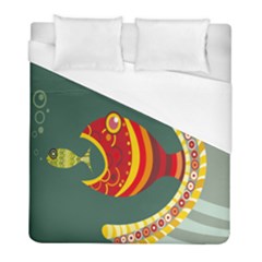 Fish Predator Sea Water Beach Monster Duvet Cover (full/ Double Size) by Mariart