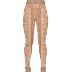 Flower Floral Leaf Frame Star Brown Classic Yoga Leggings