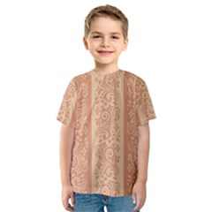 Flower Floral Leaf Frame Star Brown Kids  Sport Mesh Tee