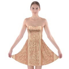 Flower Floral Leaf Frame Star Brown Strapless Bra Top Dress