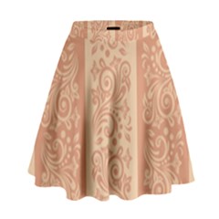 Flower Floral Leaf Frame Star Brown High Waist Skirt