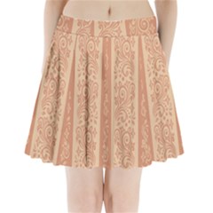 Flower Floral Leaf Frame Star Brown Pleated Mini Skirt