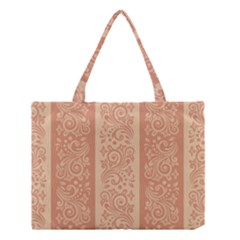 Flower Floral Leaf Frame Star Brown Medium Tote Bag