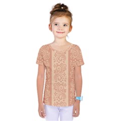 Flower Floral Leaf Frame Star Brown Kids  One Piece Tee