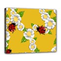 Flower Floral Sunflower Butterfly Red Yellow White Green Leaf Deluxe Canvas 24  x 20   View1