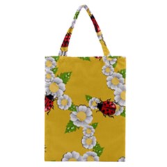 Flower Floral Sunflower Butterfly Red Yellow White Green Leaf Classic Tote Bag