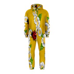 Flower Floral Sunflower Butterfly Red Yellow White Green Leaf Hooded Jumpsuit (Kids)