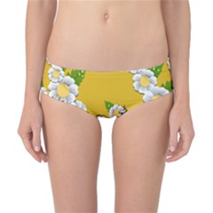 Flower Floral Sunflower Butterfly Red Yellow White Green Leaf Classic Bikini Bottoms by Mariart