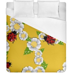 Flower Floral Sunflower Butterfly Red Yellow White Green Leaf Duvet Cover (California King Size)