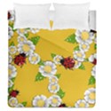 Flower Floral Sunflower Butterfly Red Yellow White Green Leaf Duvet Cover Double Side (Queen Size) View1