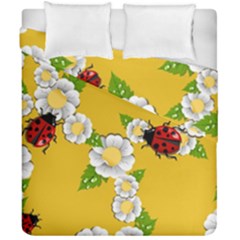 Flower Floral Sunflower Butterfly Red Yellow White Green Leaf Duvet Cover Double Side (California King Size)