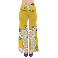 Flower Floral Sunflower Butterfly Red Yellow White Green Leaf Pants