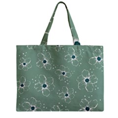 Flower Floral Sakura Sunflower Rose Blue Zipper Mini Tote Bag