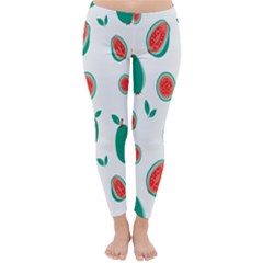 Fruit Green Red Guavas Leaf Classic Winter Leggings by Mariart