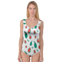 Fruit Green Red Guavas Leaf Princess Tank Leotard  by Mariart