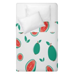 Fruit Green Red Guavas Leaf Duvet Cover Double Side (single Size) by Mariart