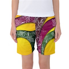 Flower Floral Leaf Star Sunflower Green Red Yellow Brown Sexxy Women s Basketball Shorts by Mariart