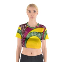 Flower Floral Leaf Star Sunflower Green Red Yellow Brown Sexxy Cotton Crop Top by Mariart