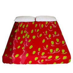 Fruit Seed Strawberries Red Yellow Frees Fitted Sheet (california King Size) by Mariart