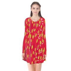 Fruit Seed Strawberries Red Yellow Frees Flare Dress by Mariart