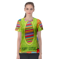 Happy Easter Butterfly Love Flower Floral Color Rainbow Women s Sport Mesh Tee