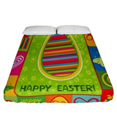 Happy Easter Butterfly Love Flower Floral Color Rainbow Fitted Sheet (california King Size) by Mariart