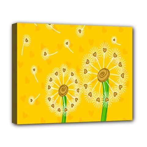 Leaf Flower Floral Sakura Love Heart Yellow Orange White Green Deluxe Canvas 20  X 16   by Mariart