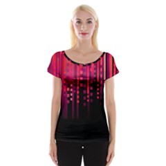 Line Vertical Plaid Light Black Red Purple Pink Sexy Women s Cap Sleeve Top by Mariart