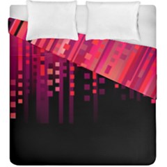 Line Vertical Plaid Light Black Red Purple Pink Sexy Duvet Cover Double Side (king Size) by Mariart