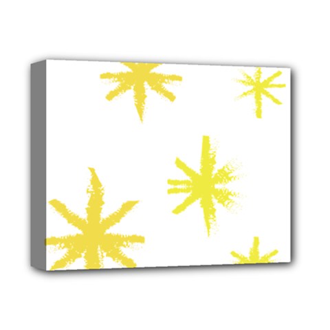 Line Painting Yellow Star Deluxe Canvas 14  X 11  by Mariart