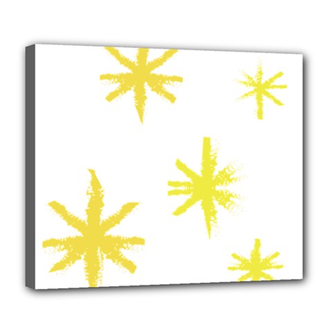 Line Painting Yellow Star Deluxe Canvas 24  X 20  