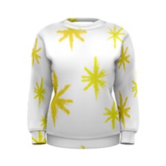 Line Painting Yellow Star Women s Sweatshirt