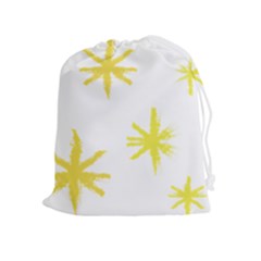 Line Painting Yellow Star Drawstring Pouches (extra Large) by Mariart