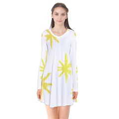 Line Painting Yellow Star Flare Dress by Mariart