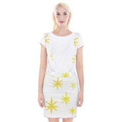 Line Painting Yellow Star Braces Suspender Skirt by Mariart