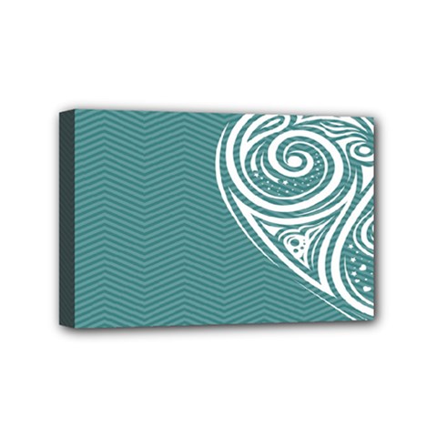 Line Wave Chevron Star Blue Love Heart Sea Beach Mini Canvas 6  X 4 