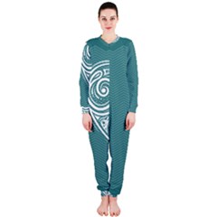 Line Wave Chevron Star Blue Love Heart Sea Beach Onepiece Jumpsuit (ladies) 